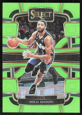 2023-24 49E Panini Select LIME GREEN PRIZM Mikal Bridges 52/75 Brooklyn Nets #34