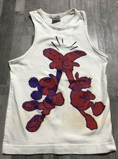 Vtg Mickey Mouse Donald Tank Top T Shirt Youth M Disney Going Gets Tuff A25