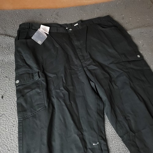 Boulder Creek Trading Pants Mens Big Tall 50 38L Black Khaki Chino Cotton Cargo - Picture 2 of 7