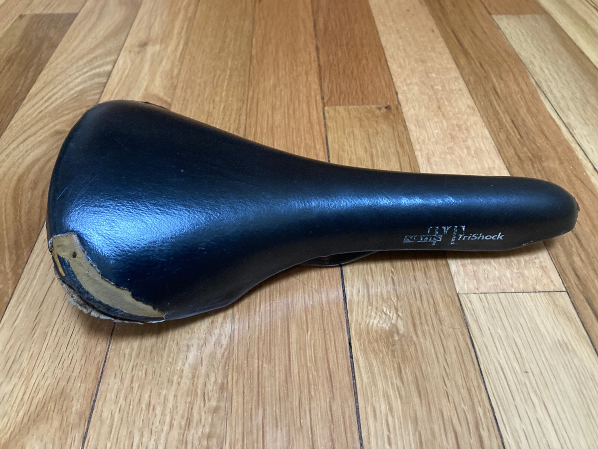 Selle Vélo Vintage Vetta TT TriShock Cuir Noir, Route VTT, Occasion
