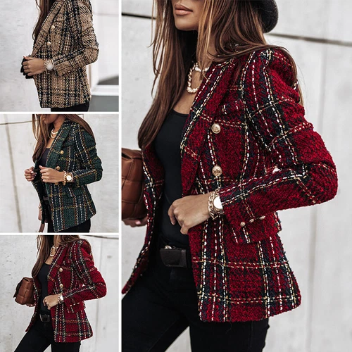 Women's Slim Blazer Formal OL Work Jacket Long Sleeve Outwear Suit Coat Tops - Bild 4 von 21