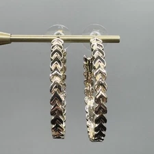 Bold Elements Chevron Design gold Tone hoops