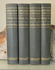 Abraham Lincoln The War Years Carl Sandburg 4 Volumes 1939 Harcourt  Brace & Co