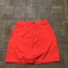 Vintage Guess Womans Mini Skirt 29 Red Denim Jean Georges Marciano USA