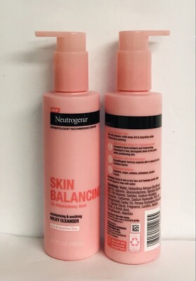 2 Bottles Neutrogena ~ Skin Balancing ~ Moisturizing & Soothing Milky Cleanser 