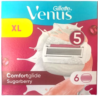 Gillette Venus Comfortglide Sugarberry Rasierklingen Damen, 6 Ersatzklingen