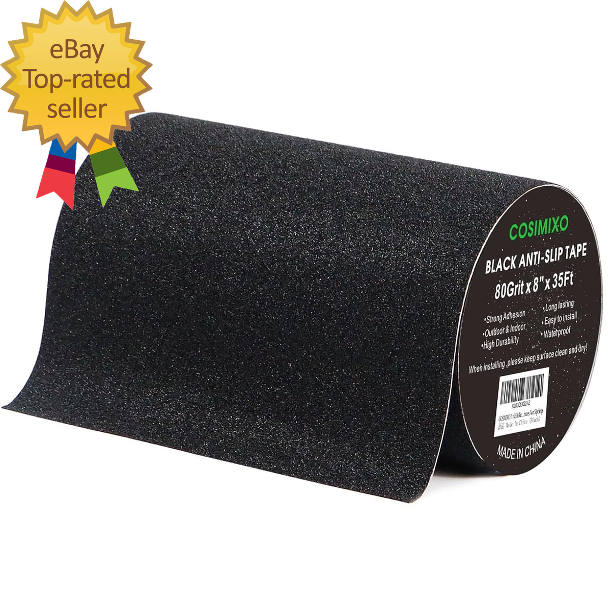COSIMIXO 8" X 35Ft Heavy Duty Anti Slip Tape,Best 80grit