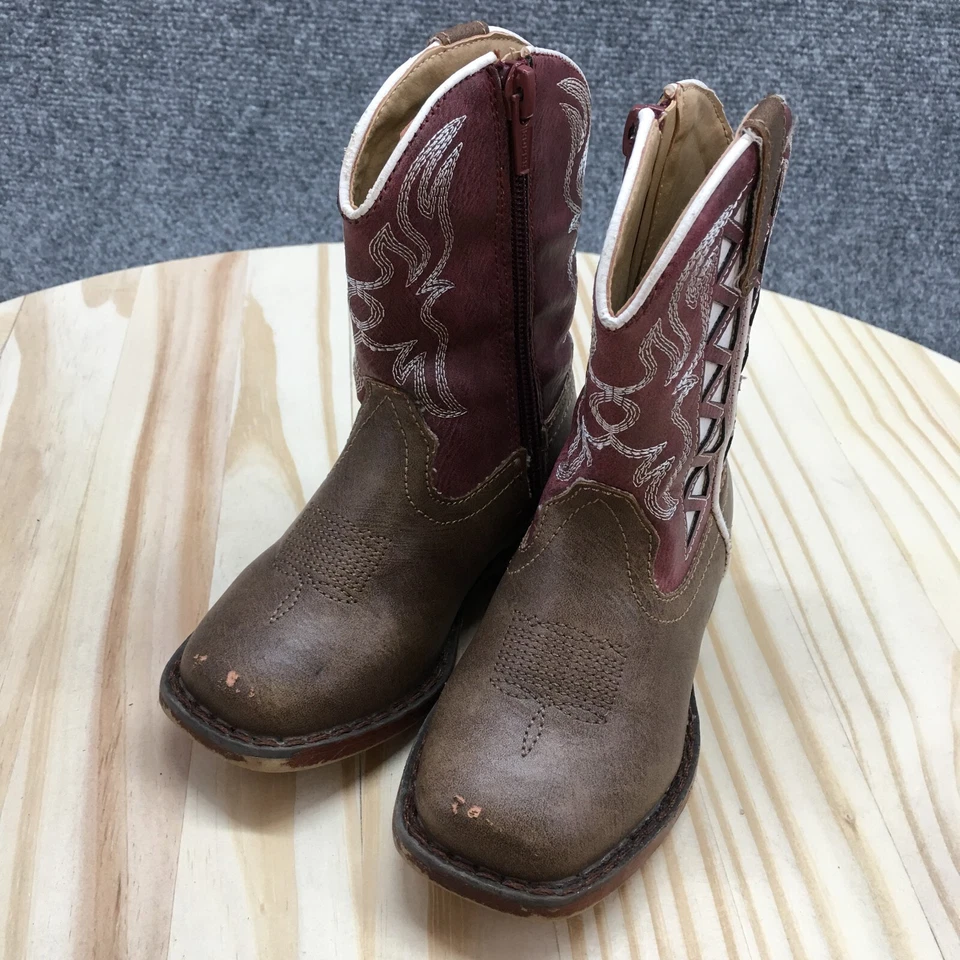 Botas Roper Niños Pequeños 6 Askook Cremallera Western Mid Boot Marrón Granate Imitación Cuero Foto 4 de 4