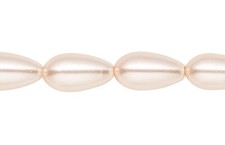 1 Std 20 Medium Pink Glass Pearl 15x7mm-18x8mm Teardrop Beads with 1.3mm Hole 