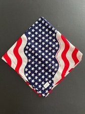4th of July, American Flag, Red White  Blue Cotton Handkerchief Bandana 22"x22"