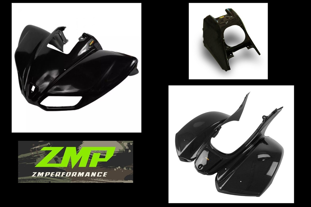 Kawasaki KFX 700 Plastic Black Front and Rear Fender Set and