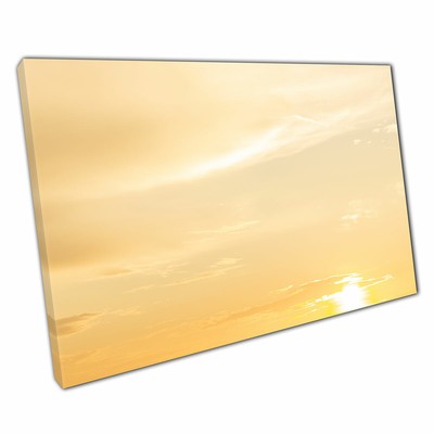Tranquil Warm Cloudy Tones Of Orange Sunset Sunrise Sky Photography Print Canvas