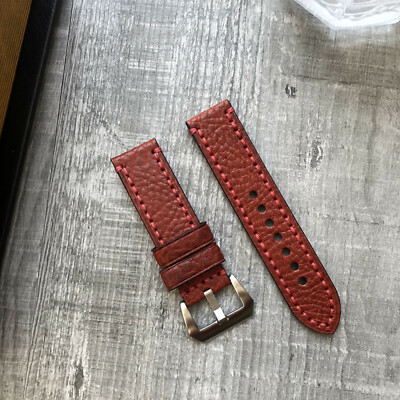 Spesso Rosso Lychee Pelle Cinturino Orologio Per Panerai Luminor