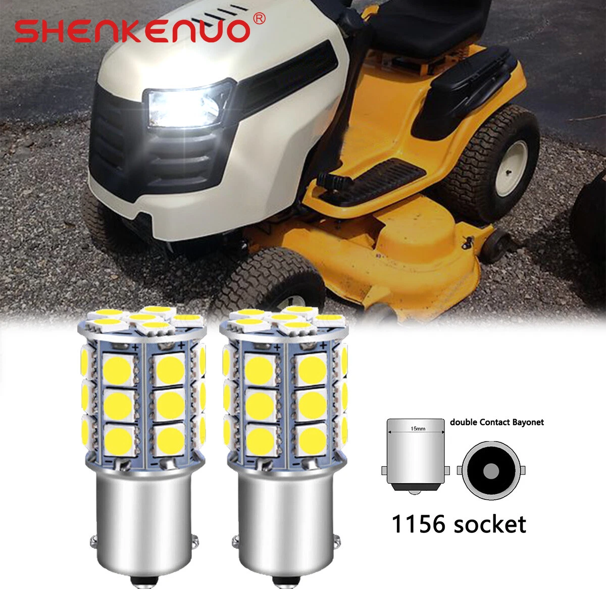 2 Super LED Headlight Bulbs for Cub Cadet LTX 1042 LTX 1046 KW