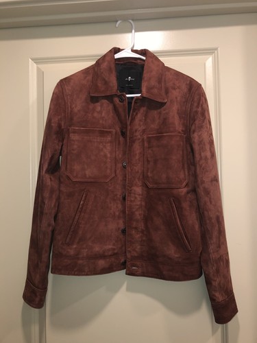 7 for all mankind suede trucker jacket