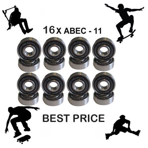 16 Abec 11 pro Wheel bearing Skateboard scooter Quad inline Roller skate 5 7 9  - Picture 1 of 1