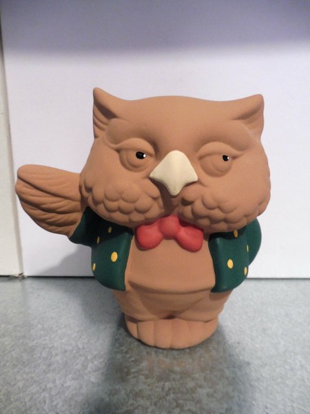 VINTAGE 90´S CERAMIC OWL !  BONITO  BUHO DE CERÁMICA AÑOS 90 TOY DOLL