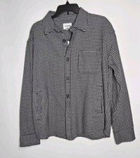 Goodfellow Co Men Heavyweight Flannel Button-Down Shirt sz M Houndstooth