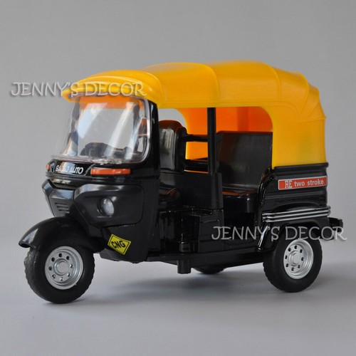 1:14 Diecast Motorcycle Model Bajaj Auto Motor Bike Tricycle Taxi Pull Back Toy - Picture 4 of 13