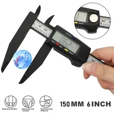 6" Digital Caliper Electronic Gauge Carbon Fiber Vernier Micrometer Ruler 150mm