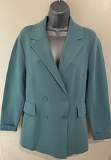 Portmans Blue Knit Double Breasted Blazer Size Large