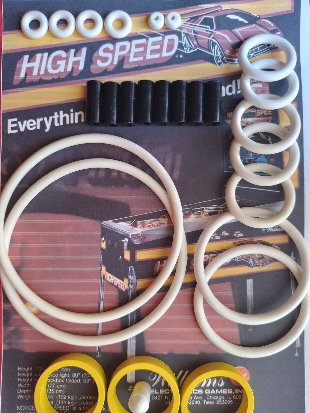 Kit elastiques caoutchouc pour flipper Williams High Speed - 4