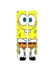 NWT Kids Mid Crew Funny Socks SpongeBob Fits Ages 3-9 Front/Back Design 10
