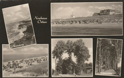 Postcard Neuhaus Baltic Sea multi-picture card around 1965 (K48)
