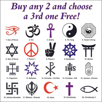 Spirituell, religiöse Symbole, Aufkleber, Aufkleber, Grafiken, Vinyl.