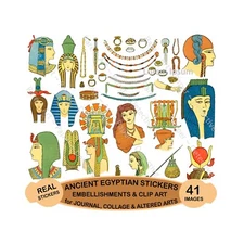 Egyptian Graphics & Illustrations, Ancient Egypt, CUT & PEEL STICKER SHEET