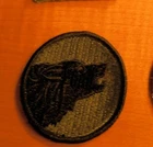 ARMY PATCH,SSI, 104TH ARMY RESERVE COMMAND,ACU, BLACK BORDER,NO hook loop