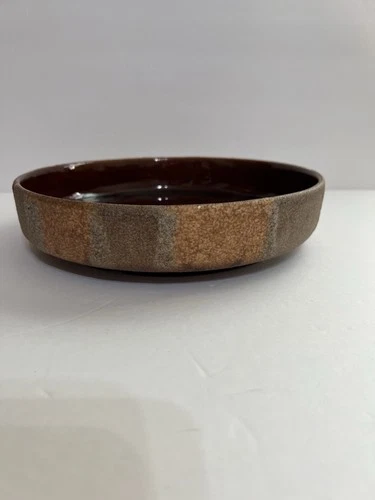 Vintage Royal Haeger Shallow Planter - Dish Brown Glaze Sand Texture   10''