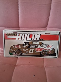 Rare Vintage Bobby Hillin Miller Racing Metal License Plate New In Wrap