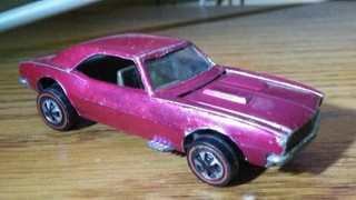 RARE Redline Custom Camaro SS Creamy Pink 1967 Hot Wheels US not HK version