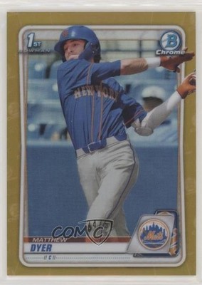 2020 Bowman Draft Chrome Gold Refractor 24/50 Matthew Dyer #BD-92 0c6