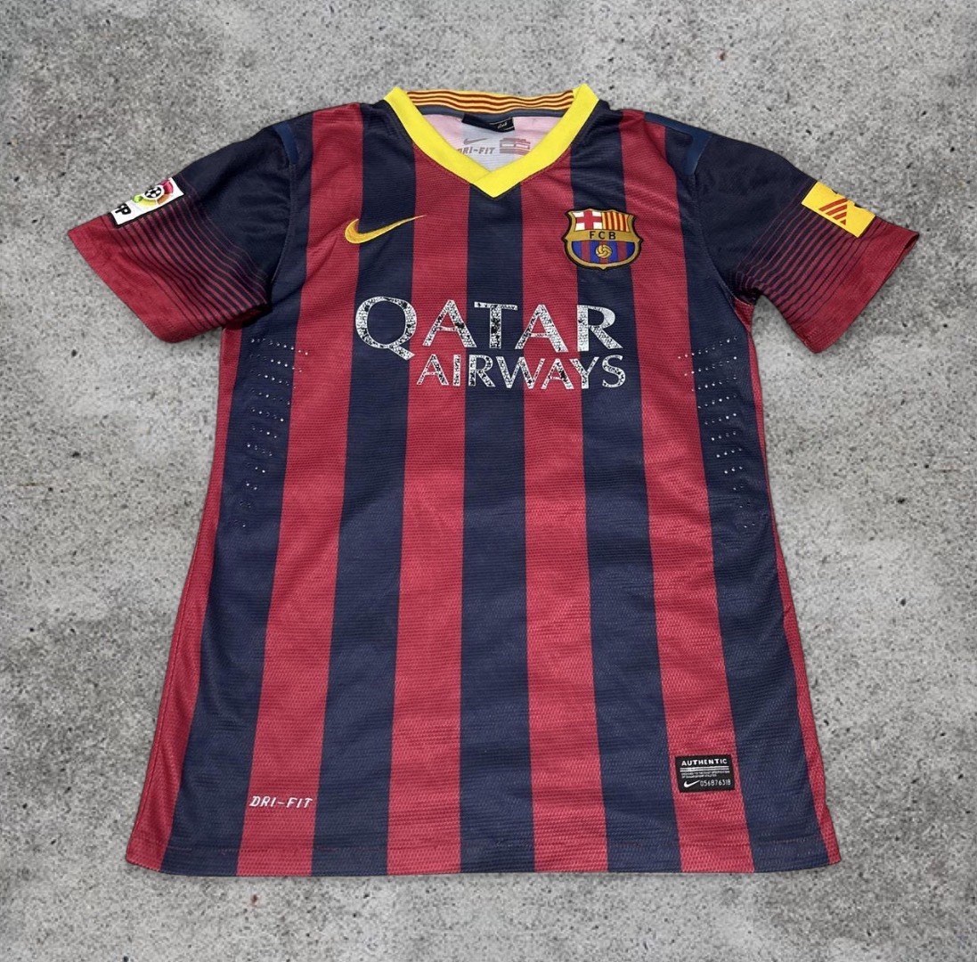 Nike Authentic 2013-14 FC Barcelona Soccer Home Jersey Men S Red Blue Red