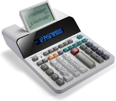 Sharp Paperless Printing Desk Calculator 12 Digit LCD