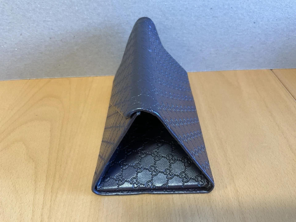 gucci очки тройной складной чехол 6,5 x 3,25 x 3,5 коричневый, подлинный, серый бархат интерьер - Изображение 3 из 4