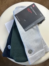 NWT 48 Lululemon Daily Stride Ribbed Crew Socks 3 Pack -HSVD/TRNV/LGYG - Size XL