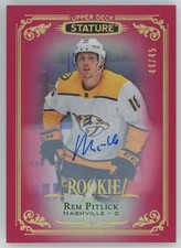 2019-20 Upper Deck stature auto 44/45 Rem Pitlick Rookie Auto Nashville