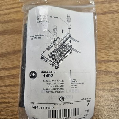 allen bradley RTB20P push in 20 pin plug