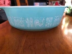 Vintage PYREX 471  Amish Butterprint  Turquoise Baking Dish