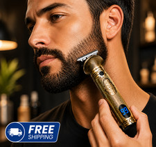 Cordless Hair Clipper Beard Trimmer for Men LED T-Blade Rechargeable