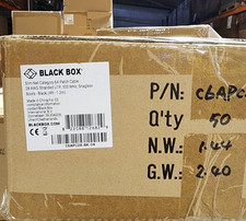 50 Pack 4ft Black - Black Box Slim-Net Cat 6A Patch Cable 28AWG UTP Snagless