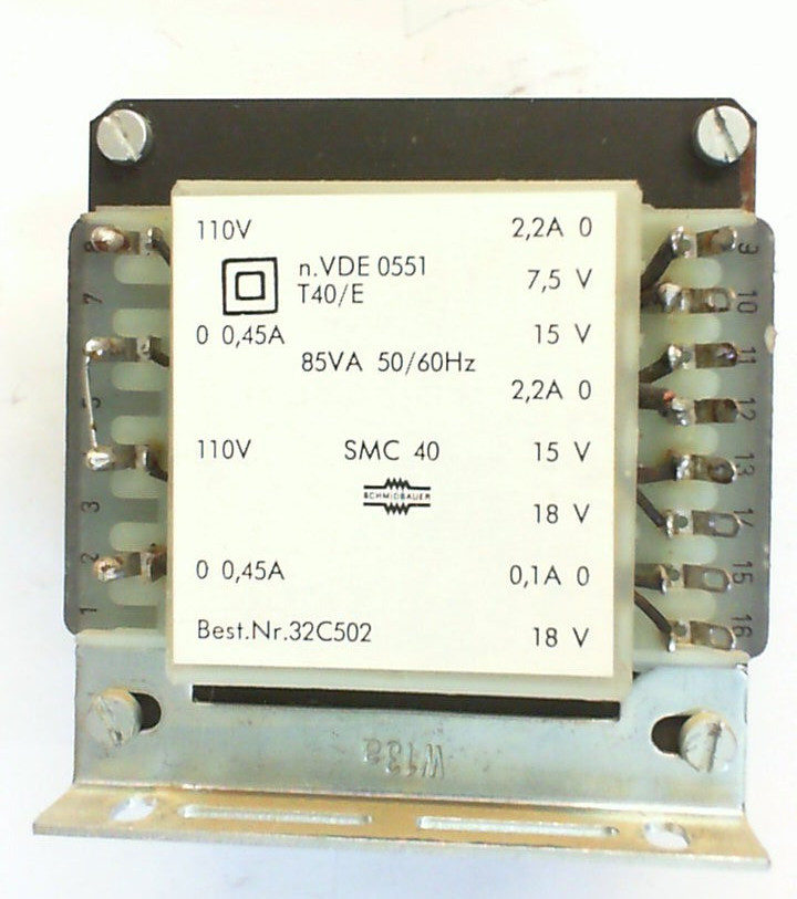 Universal Transformer SMC40, 85 VA, 2X110V, 1x7.5V, 15V 2.2A, 1x15V/18V 2.2A 1x18V 0.1A
