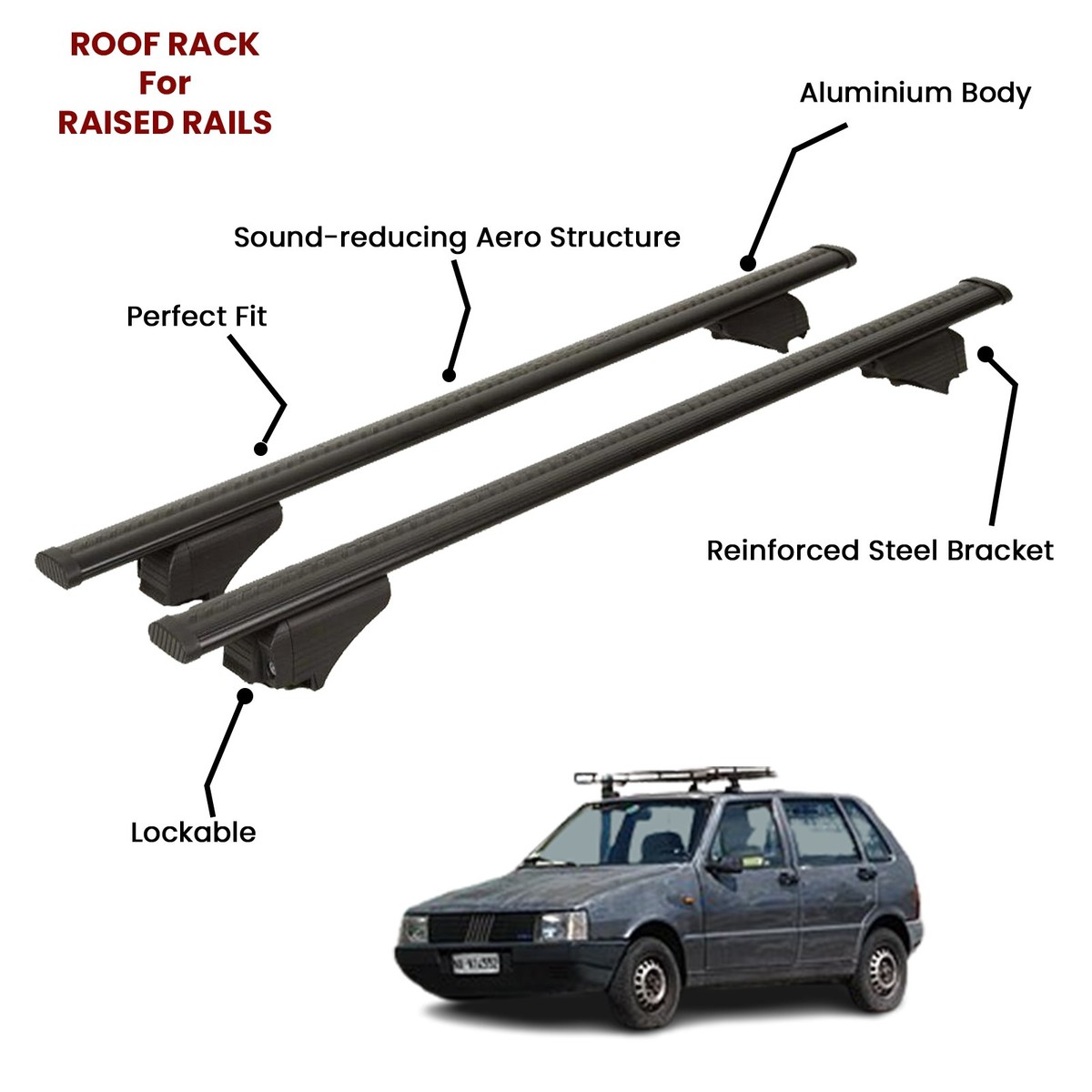 2 Pcs Black Cross Bars for FIAT UNO HB 3D 1983-1989 | eBay