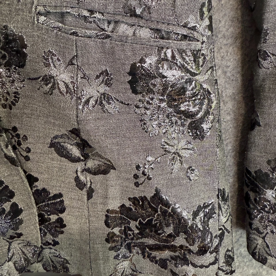 Chaqueta Blazer Alice + Olivia Macey Floral Metálica Adornada Lana Seda Mediana Foto 4 de 4
