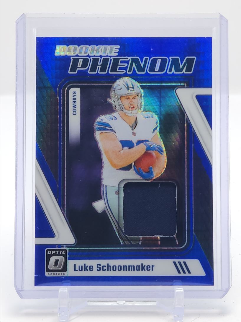 Luke Schoonmaker Panini Donruss Optic Rookie Phenoms Relics #RPLS Blue Hyper