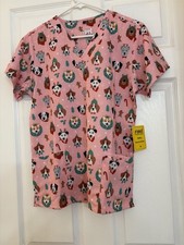 Revel puppy Christmas scrub top, medium