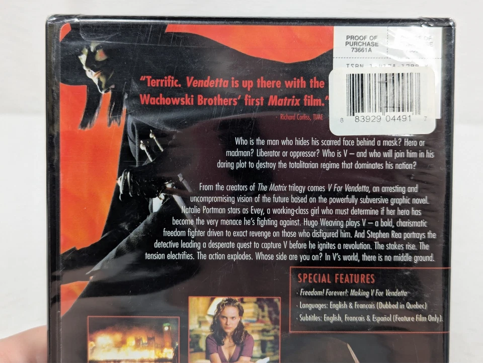 V for Vendetta - DVD - John Standing - Full Screen - Sealed - Image 3 of 4